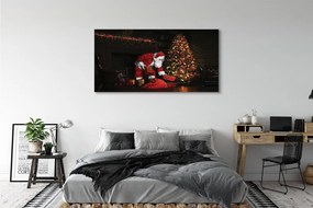 Obraz na płótnie Choinki, Prezenty, Dekoracje i Mikołaj