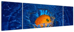 Obraz - pomarańcza w wodzie (170x50 cm)
