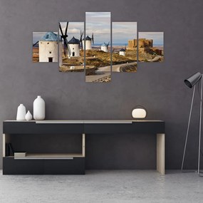 Obraz - Wiatraki Consuegra, Hiszpania (125x70 cm)