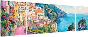 Obraz - Różowa droga przy wybrzeżu (170x50 cm)