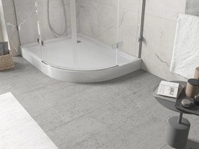 Mexen Flow+ brodzik półokrągły asymetryczny lewy 90 x 80 cm, biały połysk - 46Q108090LH
