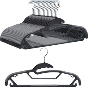 Zestaw wieszaków z antypoślizgową nakładką SOFTY 20 szt. czarno-szare