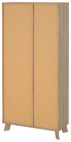 Biało-naturalny regał w dekorze dębu 89x188x40 cm Ikast – Tvilum