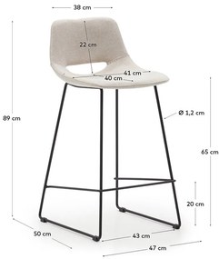 Beżowy hoker (wysokość siedziska 65 cm) Zahara – Kave Home