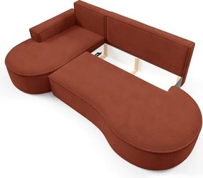 Narożnik MOLLY Lewostronny z funkcją spania, wolnostojący tkanina CURIO 55 Miedziany