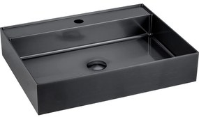Czarna umywalka ze stali nierdzewnej 55x42 cm Aurum – Sapho
