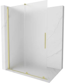 Mexen Velar ścianka prysznicowa rozsuwana Walk-in 160 x 200 cm, szron 8 mm, złota szczotkowana - 871-160-000-33-55