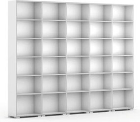 Biblioteka SILVER LINE, 5 kolumn, 2230 x 3000 x 400 mm, biały
