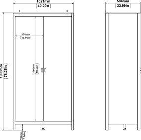 Dwudrzwiowa szafa ubraniowa Madrid 2D, jackson hickory