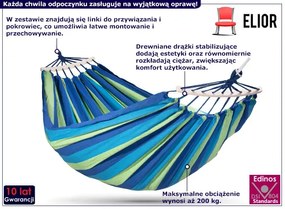Podwójny hamak ogrodowy w paski - Pikos 4X