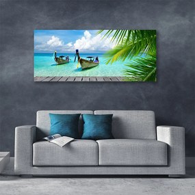 Obraz canvas Kolorowe Łodzie na Falach