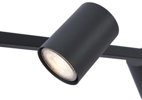 Nowoczesna lampa wisząca czarna 6-punktowa - Jeana Straight Nowoczesny Oswietlenie wewnetrzne