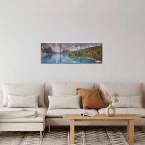 Obraz - Górski krajobraz Kanady (z zegarem) (90x30 cm)