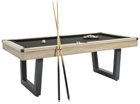Stół wielofunkcyjny - Bilard i Ping-pong - Kolor naturalny jasny i czarny - szer. 213,4 x gł. 111,8 x wys. 78,5 cm - MELIAN