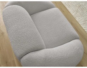 Jasnoszary fotel z materiału bouclé Tina – Bobochic Paris