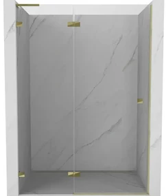 Mexen Lunar L drzwi prysznicowe uchylne lewe 140 cm, transparent, złote - 834L-140-000-50-00-L