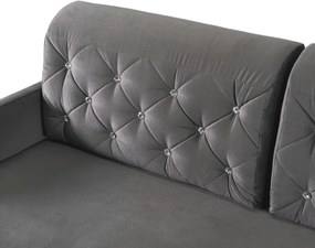 Sofa Rozkładana z Funkcją Spania VIVO Dwuosobowa Szara Glamour do Salonu