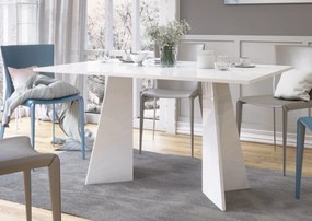 Biały stół do jadalni w wysokim połysku Violan