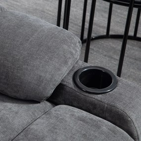 HOMCOM Fotel Relaksacyjny z Podnóżkiem, Fotel Leżący, Obrotowy, do 150 kg, Konstrukcja Stalowa, 88x96x108cm, Ciemnoszary | Aosom PL