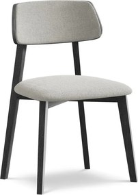 Jasnoszare krzesło z litego drewna Niu – Makamii