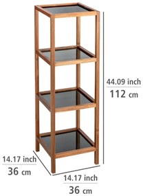 Czarno-naturalny szklany regał łazienkowy 36x112 cm Fondi – Wenko