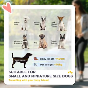 PawHut Wózek dla psów, lekki i składany transporter dla małych psów, zdejmowana poduszka, okna z siatki, Ciemnoniebieski