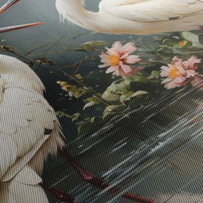 Obraz - Białe żurawie (170x50 cm)