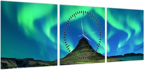 Obraz - Kirkjufell, Islandia (z zegarem) (90x30 cm)