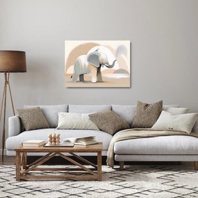 Obraz na szkle - Słoń w pastelowych kolorach (70x50 cm)