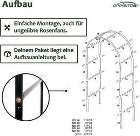Anaterra Łuk ogrodowy do roślin pnących, 2 szt., 13 mm