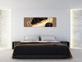 Obraz - Abstrakcja złotobrązowy N⁰3 (170x50 cm)