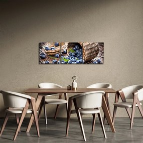 Obraz - Soczyste jagody (z zegarem) (90x30 cm)