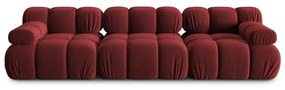 Czerwona aksamitna sofa 282 cm Bellis – Micadoni Home