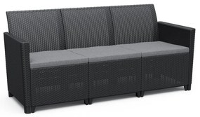 Ciemnoszara sofa ogrodowa z imitacji rattanu Claire – Keter