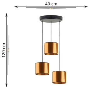 Miedziana lampa wisząca w stylu glamour - EX453 Rali 3X