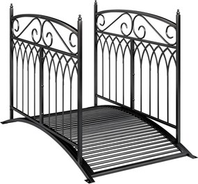 Outsunny Mostek ogrodowy metalowy 135,5 cm mostek do stawu z poręczami antyczny wygląd odporny na rdzę łatwy montaż | Aosom PL