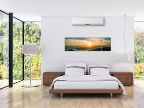 Obraz wschodu słońca nad morzem (170x50 cm)