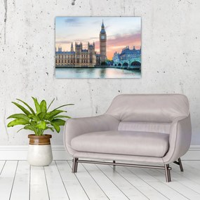 Obraz na szkle - Londyn w pastelowych kolorach (70x50 cm)