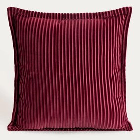 Poszewka dekoracyjna welurowa SAMT struktura sztruksu burgundowa 45x45cm HOMLA