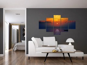 Obraz mostu o zachodzie słońca (125x70 cm)