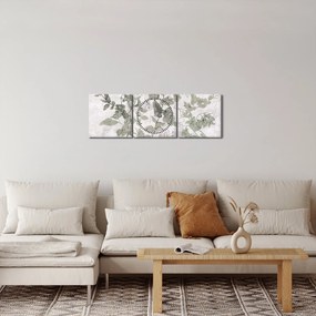 Obraz - Rośliny w gipsie (z zegarem) (90x30 cm)