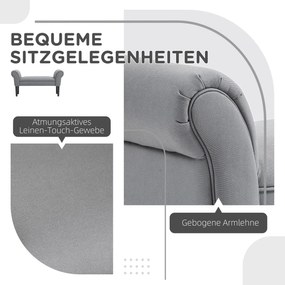 HOMCOM Ławka, Ławka do sypialni, Solidna konstrukcja, Miękkie wyściełanie, 102x36x51 cm, Szara