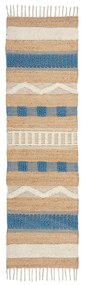 Niebiesko-naturalny chodnik z mieszanki juty tkany ręcznie 60x230 cm Medina Jute – Flair Rugs