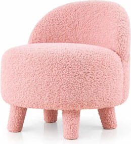 Jasnoróżowy fotel dziecięcy z materiału bouclé Moouv – Artie