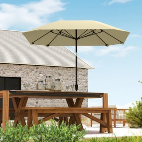 Outsunny 2,3 m Parasol bez bazy, Regulowany parasol tarasowy z korbką, Poliester, Aluminium, Włókno szklane, Beżowy