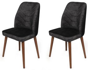 Zestaw krzeseł do jadalni Dallas Anthracite andWalnut, 2 szt.