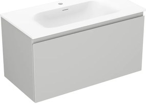 Mexen Orio szafka łazienkowa 90 cm z umywalką Vela, 1 szuflada, szara mat/biała mat - 91A10-09047-1-BF62-W23M01
