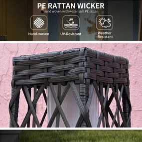 Outsunny Lampa Solarna Rattan z Czujnikiem Światła Anty-UV Wodoodporna LED Stal Szara | Aosom PL