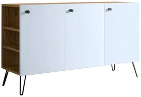 Lewostronna komoda z drzwiczkami dąb craft + biały - Zorina 7X
