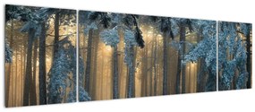 Obraz zaśnieżonego lasu (170x50 cm)